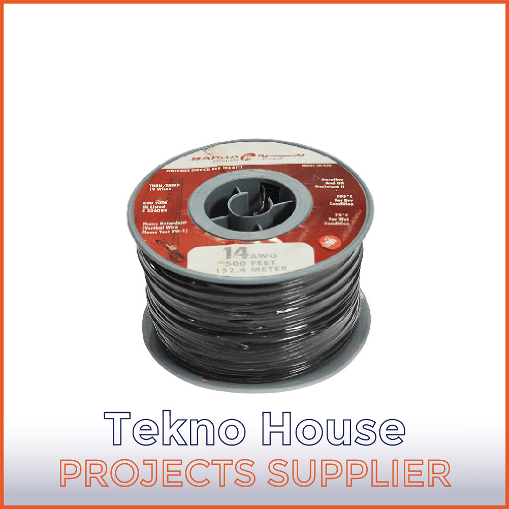 14 AWG مقاس 2.5 مم، 500 قدم، 600 فولت - أسود 152 متر